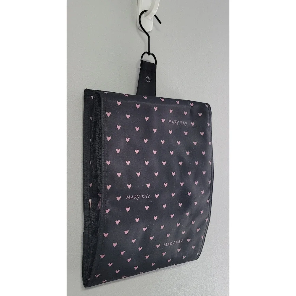 Mary Kay Pink Heart Travel Roll Up Bag Hanging Toiletry Cosmetic Organizer‎